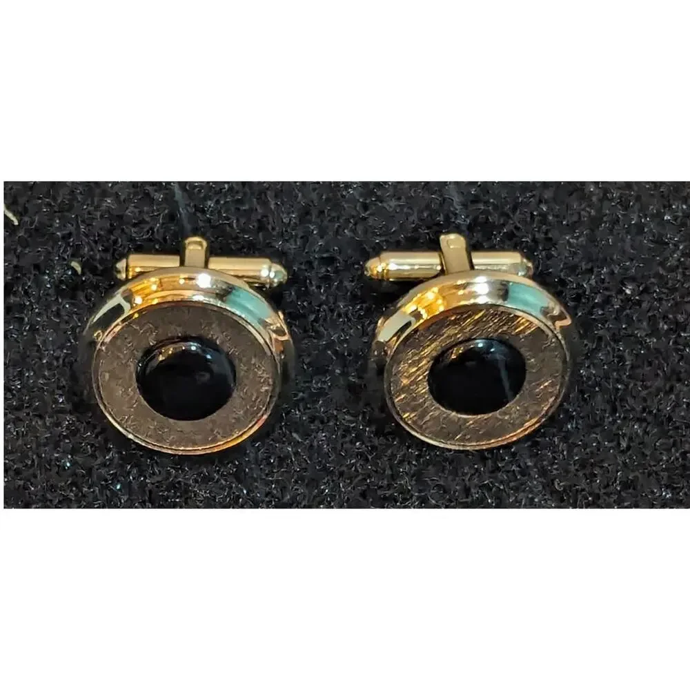 Vintage Black Onyx Cufflinks made by Shield